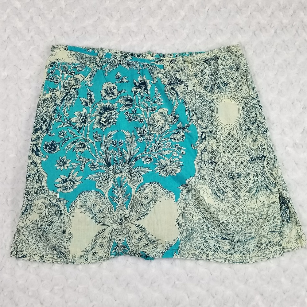 Blue Plate Floral Skort Skirt Size PM Pockets